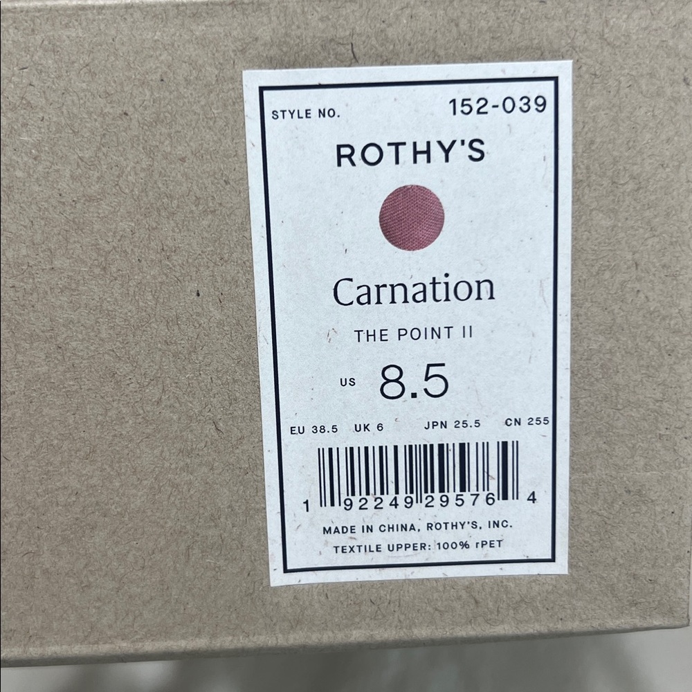 NEW - Rothy's Pink Pointed-Toe Knit Flats with Blue Heel Trim - Picture 8 of 9